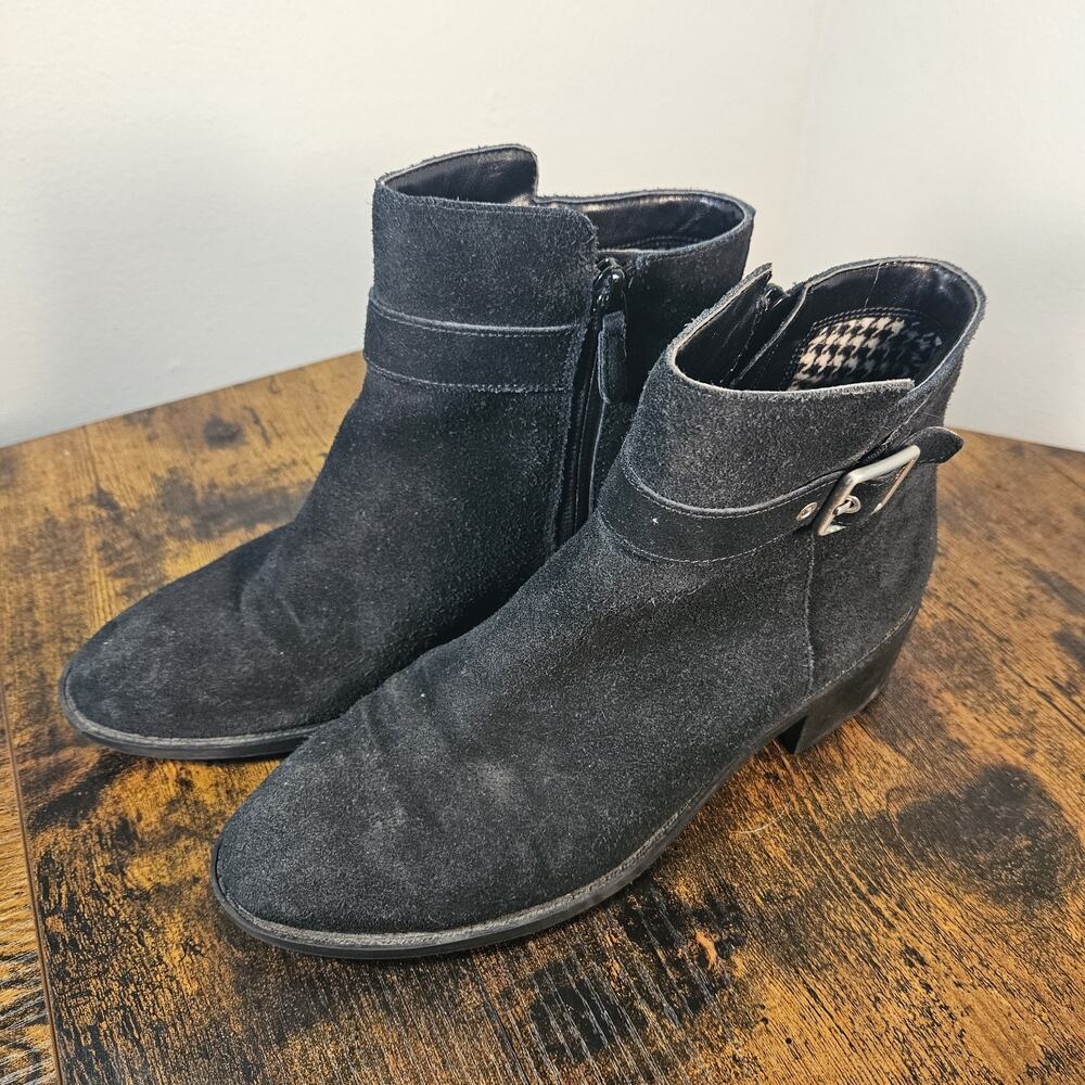 Cole Haan Putnam Womens 7.5B Black Suede Waterproof Grand OS Ankle Boots D42388